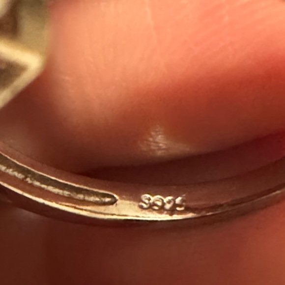 Vintage Blue Stone Heart with Leaves Wrap around Design Silver Ring - Picture 13 of 14